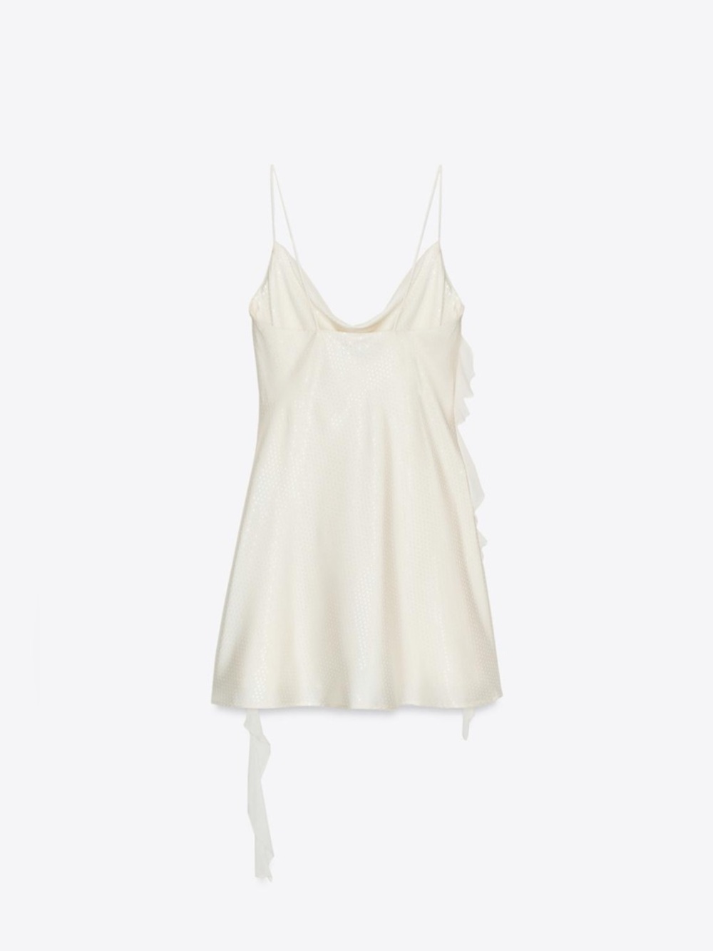 Zara Cream Ruffled Mini Dress - Picture 8 of 9